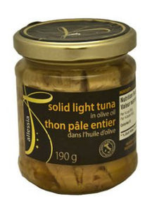 Allessia Solid Light Tuna in "Olive Oil" - 190g - GLASS - ItalianMart