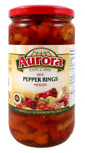 Aurora Hot Pepper Rings 750ml - ItalianMart