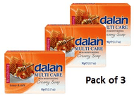 Dalan Multi Care Ultra Moisturizing Cream Soap - Honey & Milk (Pack of 3) - 3X90g - ItalianMart