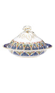 Hand painted porcelain, candy bowl with lid - ItalianMart