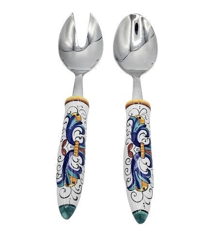 Italian kitchenware | salad servers | Italian ceramic | 24cm - ItalianMart