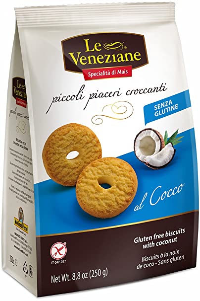 Le Veneziane Corn biscuits with Coconut 300gr - Gluten Free - ItalianMart