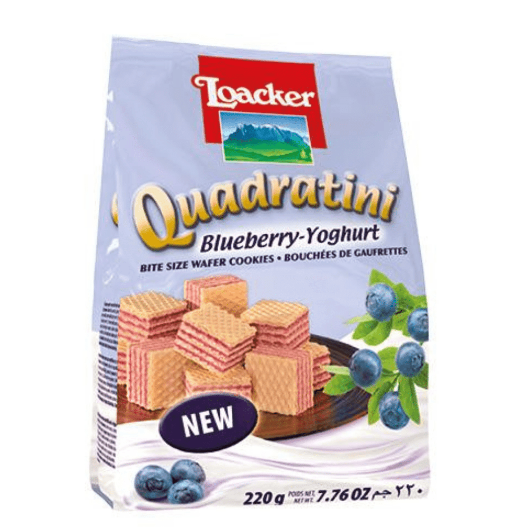 Loacker Wafer | Quadratini | Blueberry - Yoghurt | 220g - ItalianMart