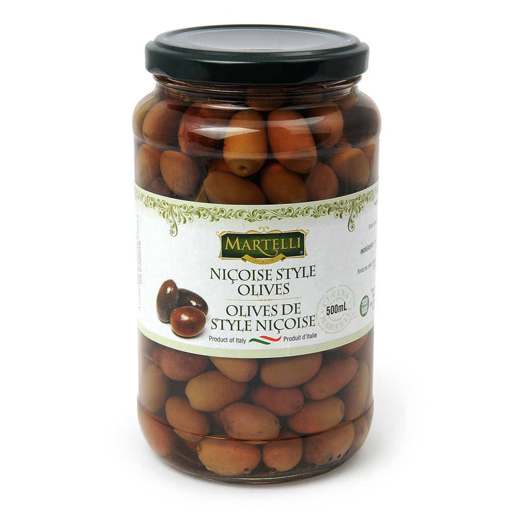 Martelli Nicoise Style Olives - 500ml - GLASS - ItalianMart