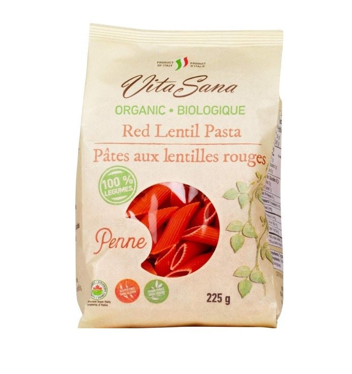 Organic Red Lentil Penne | Vita Sana | 225g - ItalianMart
