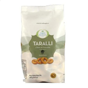 Terre Di Puglia "Fennel Seeds" Taralli 250gr *** VEGAN *** - ItalianMart