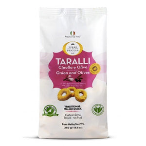 Terre Di Puglia "Onion and Olives" Taralli - 250gr *** VEGAN *** - ItalianMart