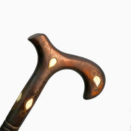 Walnut cane | Mother of pearl inlaid | 1 - ItalianMart