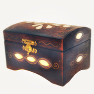Walnut jewelry box, mother of pearl inlaid - ItalianMart