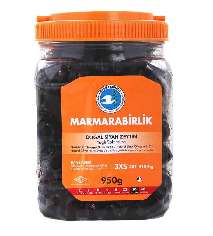  Natural Black Olives with oil (3XS) - 950g ƒ?? PET - Turkish Mart 