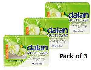 Dalan Multi Care Ultra Moisturizing Cream Soap - Cucumber & Milk( Pack of 3) - 3X90g
