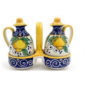 Italianmart Amalfi Ceramics Oil Vinegar canister porcelain