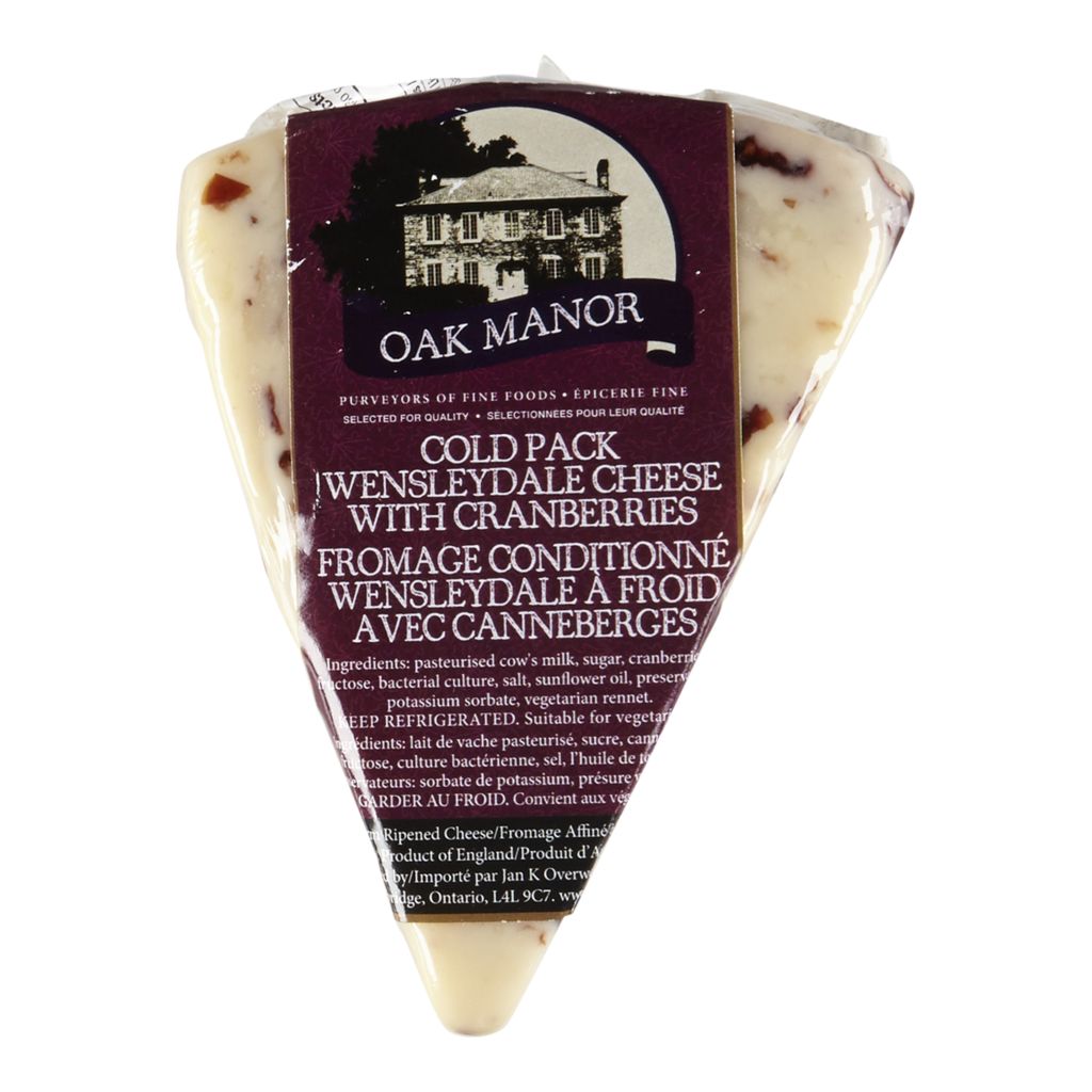 Oak Manor Wensleydale Cheese with Cranberries - 200g