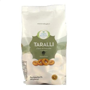 Terre Di Puglia "Fennel Seeds" Taralli 250gr   *** VEGAN ***