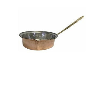 Copper pan with long handle