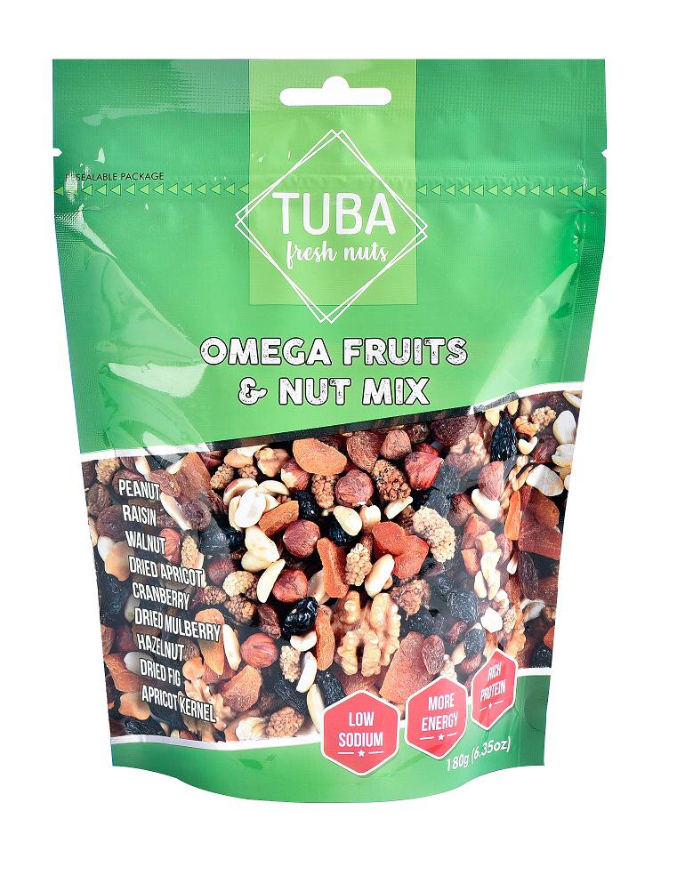 Tuba Omega Fruit and Nut Mix 180g (6.5oz) - Turkish Mart 