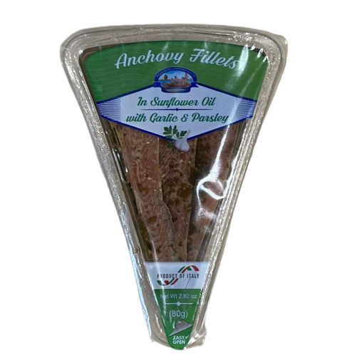 Anchovy fillets with Garlic & Parsley in sunflower oil 80g