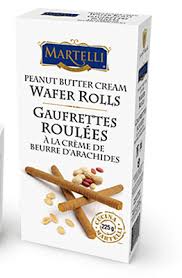 Martelli "Peanut Butter Cream" wafer rolls - 225g