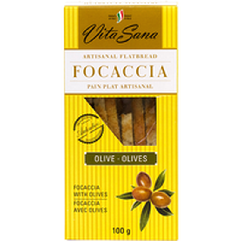 Vita Sana Focaccia Flatbread with Olives 100g