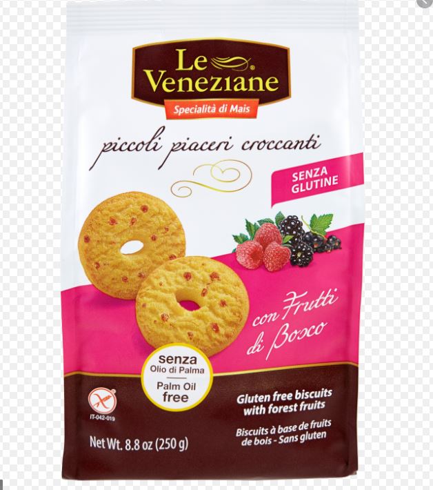 Le Veneziane Corn biscuits with Fruits 300gr- Gluten Free