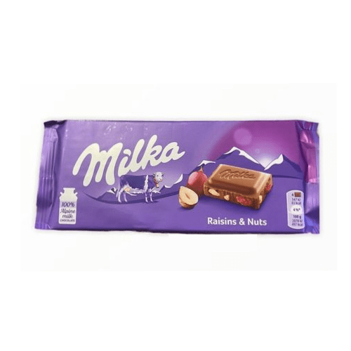 Milka Chocolate Nuts and Raisins - 100g - ItalianMart
