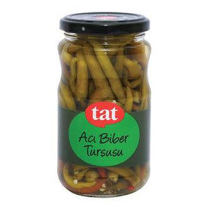 Tat Chilli Hot Pepper Pickles "aci biber tursusu" - 330g - GLASS - Turkish Mart 