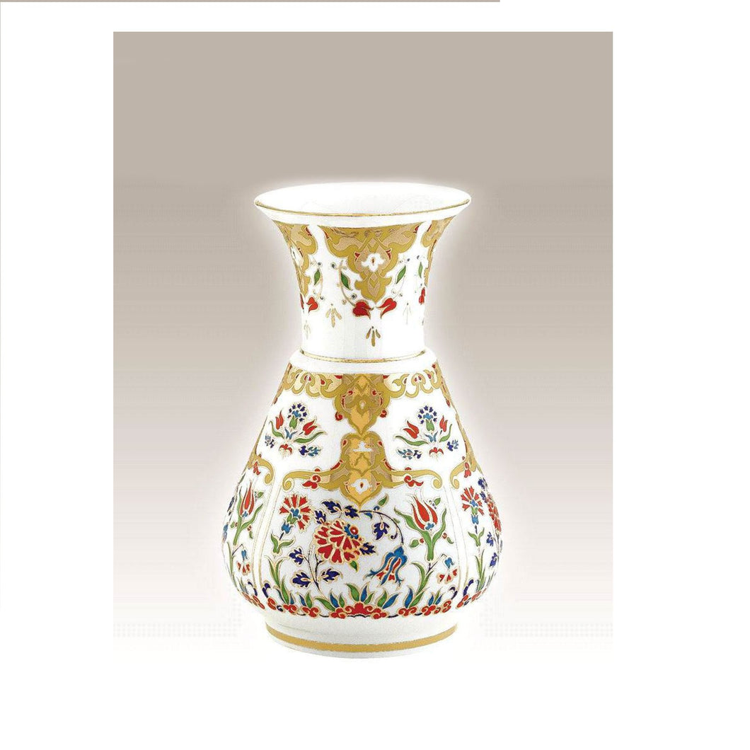 Hand painted porcelain vase, gold